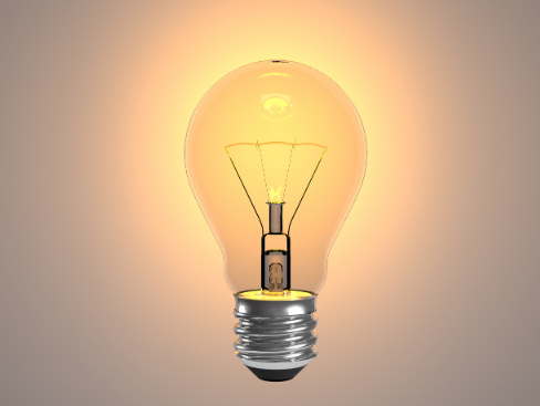 Light bulb on a gradient background