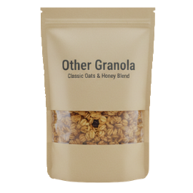 Generic Granola package labeled 'Other Granola" on a white background.